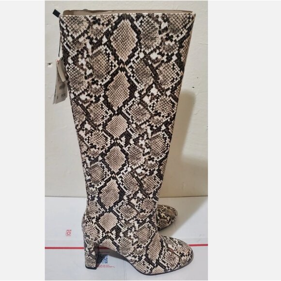 ZARA Snake Print KNEE HIGH BOOTS (Size US 8) - Picture 4 of 6